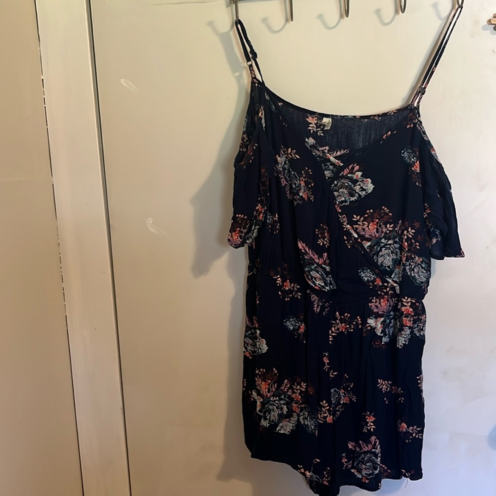 Blue floral romper